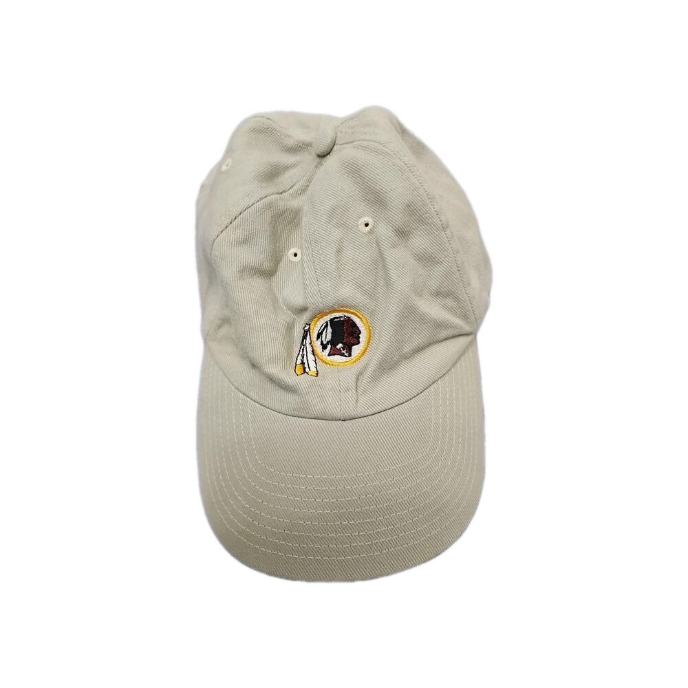 Washington Commanders Hat Men One Size Strap-back Beige Solid Logo NFL Red Skins